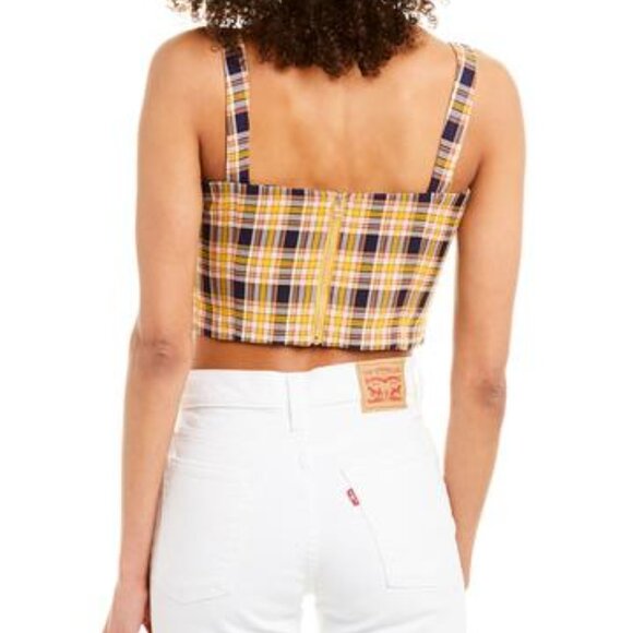 CAPULET Plaid Sleeveless Women's Crop Top Size L - Picture 2 of 5